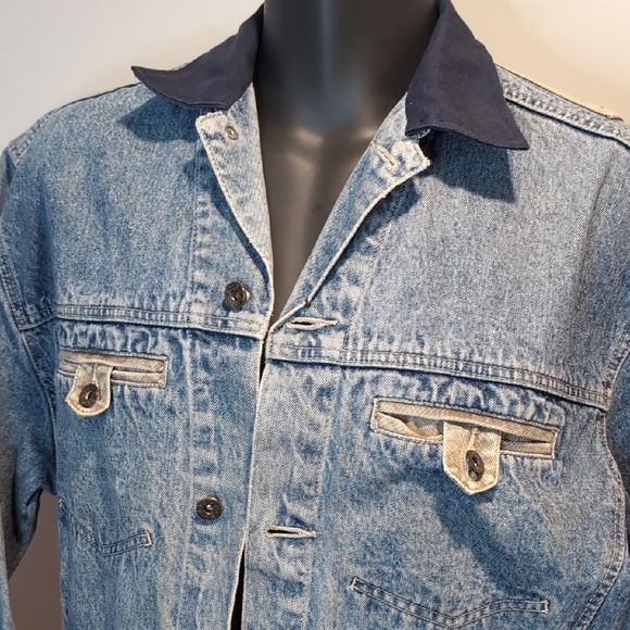 NAF NAF Other - Vintage 90's Naf Naf Denim Jacket with Navy Collar